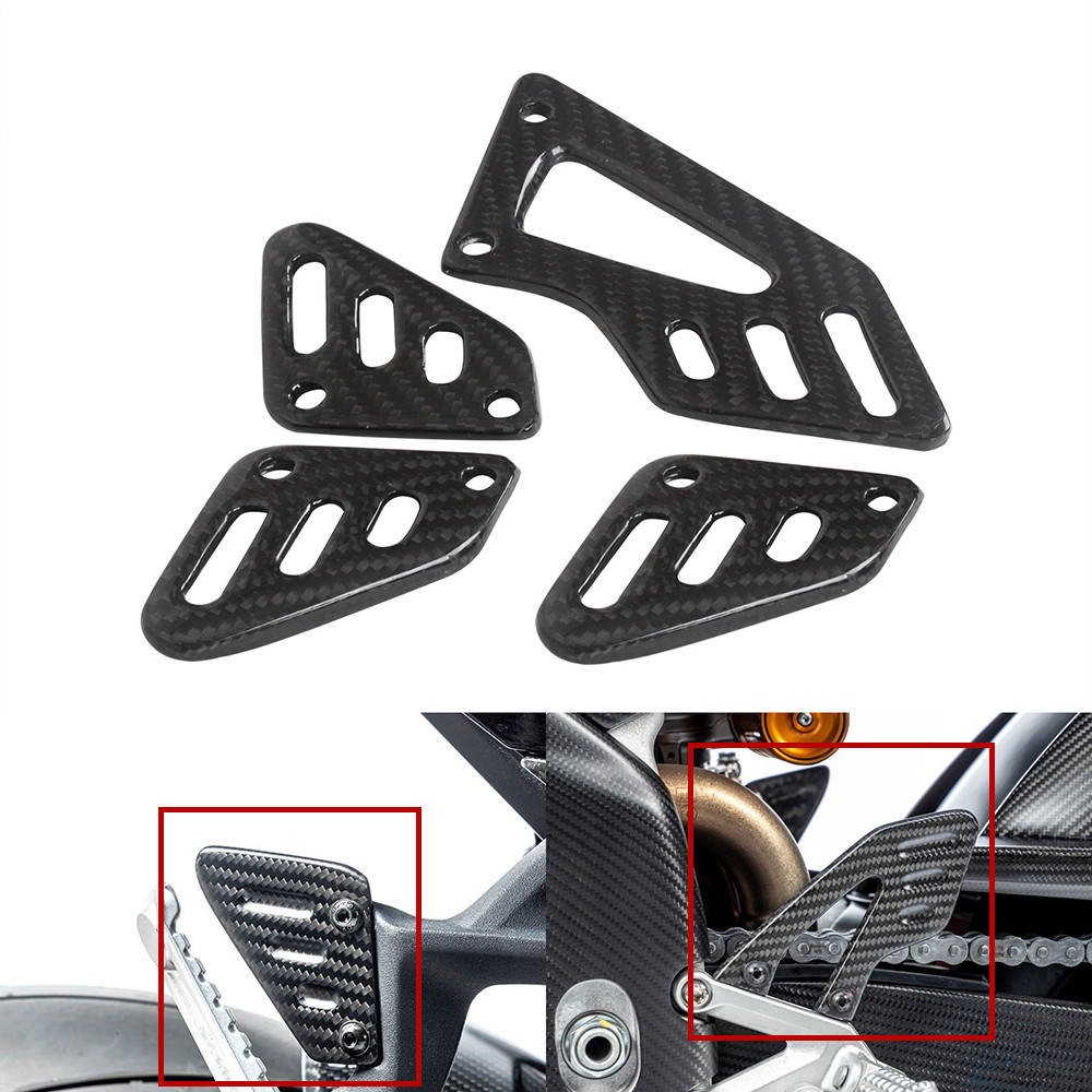 Crepe Pan Carbon - Fibra de carbono Motocicleta Heel Guard