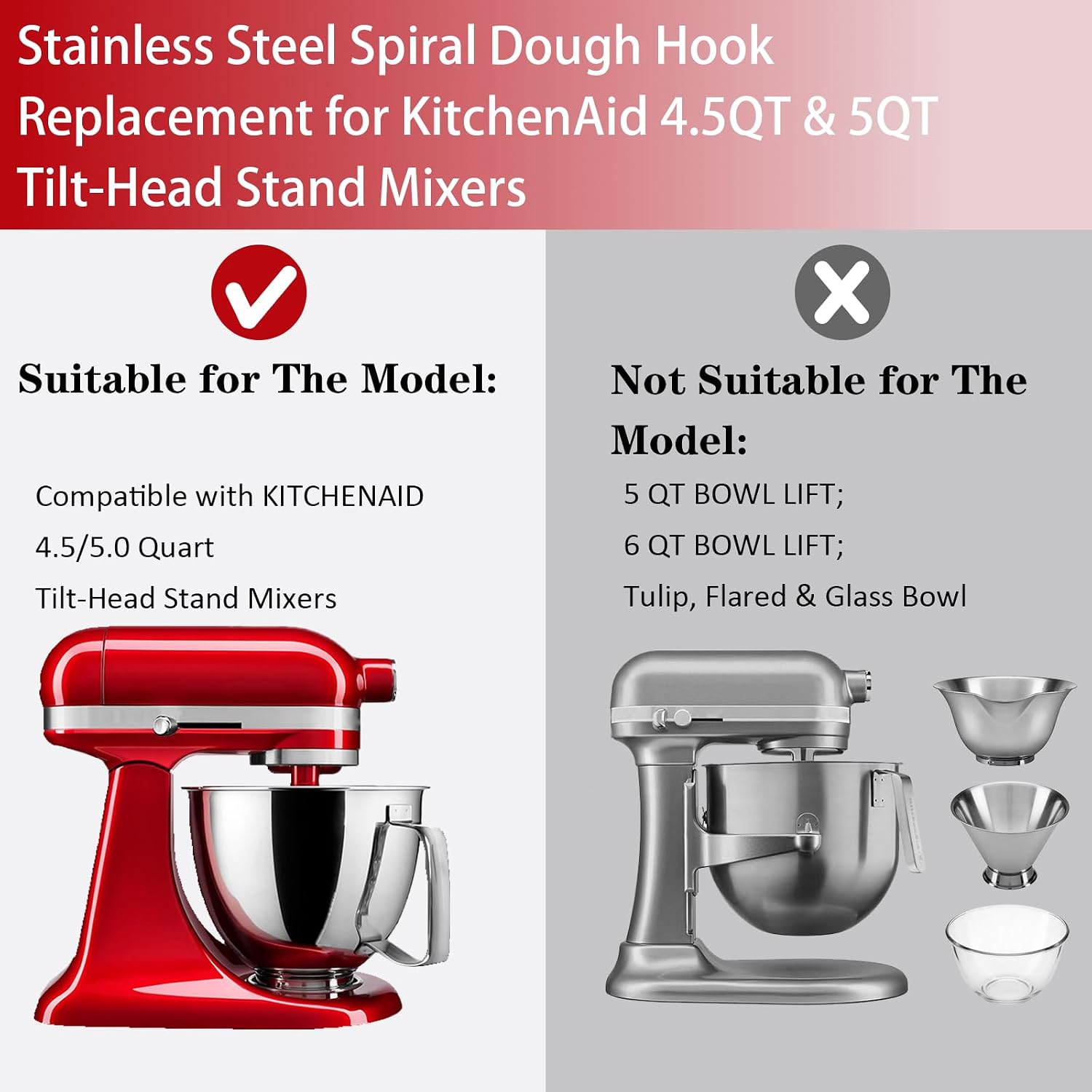 Gancho Espiral de Aço Inoxidáv - Kitchenaid Mixer Hand Mixer avaliação e preço