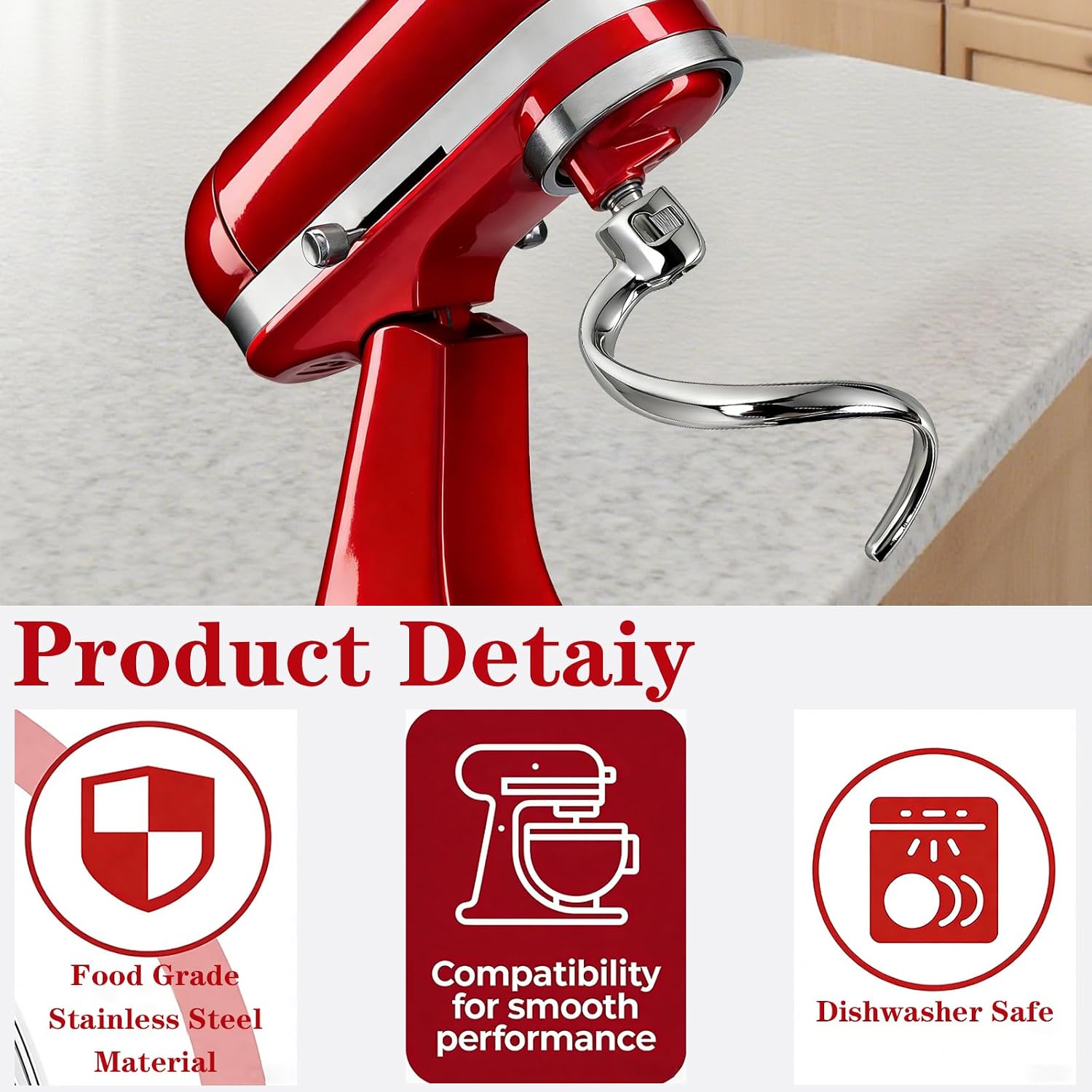 Gancho Espiral de Aço Inoxidáv - Kitchenaid Mixer Hand Mixer avaliação e preço